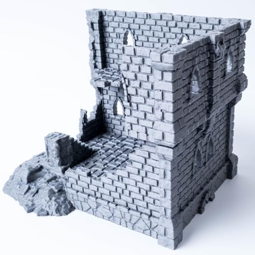 3D Vikings Ulvheim Ruins Series: Ruina de piedra de dos niveles: eleva tus juegos de rol y juegos de guerra medievales y fantasías de 28/32 mm