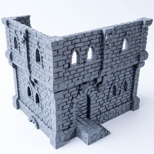 3D Vikings Ulvheim Ruins Series: Ruina de piedra de dos niveles: eleva tus juegos de rol y juegos de guerra medievales y fantasías de 28/32 mm
