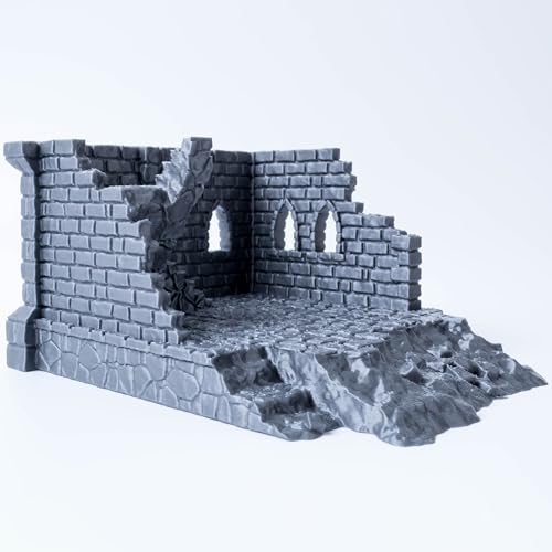3D Vikings Ulvheim Ruins Series: Ruina de piedra de un solo nivel: terreno medieval y de fantasía para juegos de rol y juegos de guerra de mesa de 28/32 mm