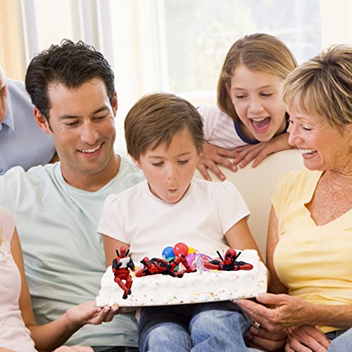 3pcs Deadpool adornos muñecas, personajes de superhéroes, figuras de modelos móviles juguetes, coches, hogar, decoraciones de oficina, regalos de cumpleaños para niños
