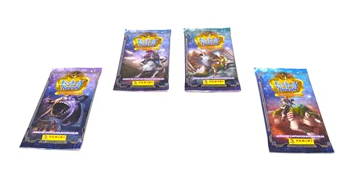 4 x Fantasy Riders Sobres 4 x Juego de Cartas Mixtas. Juego de Cartas coleccionables, 4 Paquetes, resurgir de los Dragones