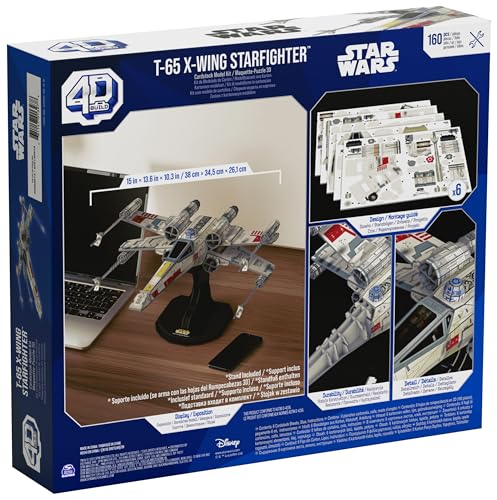 4D Build - MAQUETA CAZA ESTELAR T-65 ALA-X - Puzzle Star Wars 3D - Juguetes de Star Wars - Maquetas Juego Construcción - Puzzles para Adultos y Niños - 6069813 - Juguetes Niños 12 Años +