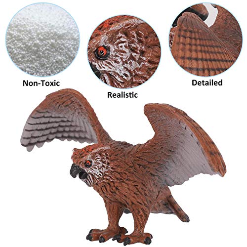 5 figuras de aves de presa, réplica de animales realistas de plástico, figuras de juguete, juego educativo para colección (aves de presa)