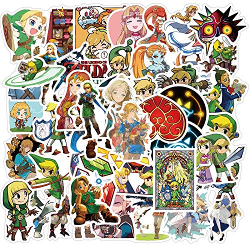 50 pegatinas de los juegos The Legend of Zelda, para portátil, teléfono, guitarra, monopatín, coche, moto, bicicleta, vinilo, resistentes al agua, Anime Zelda, para adolescentes, niños y adultos