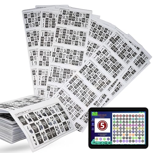 600 Cartones de Bingo Troquelados de 90 Bolas Reutilizables + Juego de Bingo Online Gratuito | Cartones sin repertir | Juegos de Mesa Tradicionales, Juego en Familia, Amigos, Navidad (Blanco y Negro)