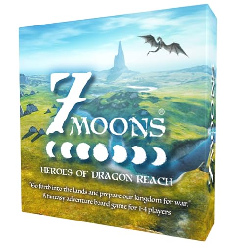 7 Moons: Heroes of Dragon Reach Fantasy Adventure Juego de mesa - 1-4 jugadores, edad 7+ - Un juego de estrategia ligera para niños o adultos - Edición clásica - De los creadores de Bag of Dungeon