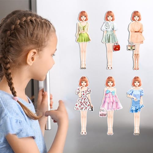 AALLYN Muñecas Disfraces magnéticas | Viste a la Princesa bebé magnética | 2024 Nuevos Juegos Rompecabezas rol muñecas Papel | Juguetes educativos de Vestir magnéticos, niñas