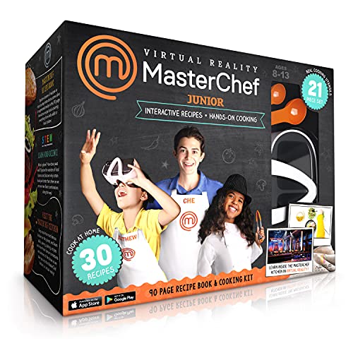 Abacus Brands VR Masterchef Junior - Libro de Cocina para niños de Realidad Virtual y Juego de Actividades interactivas de Aprendizaje de Ciencia de Alimentos (versión Completa, Incluye Gafas)