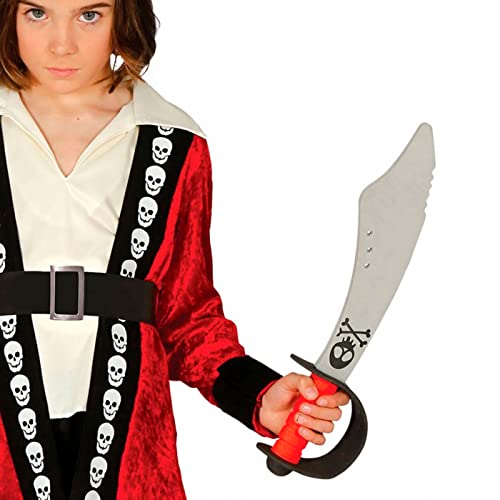 Acan Tradineur - Espada pirata de espuma eva, sable de juguete para niños, complemento de disfraz de corsario, carnaval, Halloween, cosplay, fiestas, 43 cm