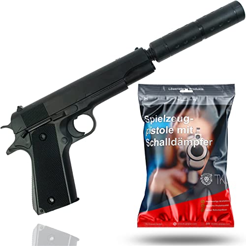 Accesorio de Pistola Adulto 6 mm para Pistola de Carnaval de Mardi Gras como Agente Secreto, Lara Croft, SWAT, Tomb Raider, policía