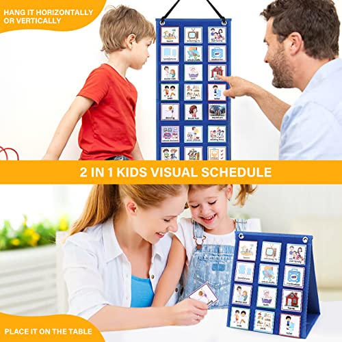 Achort Calendario Visual para niños 70 Tarjetas de tareas para niños pequeños, gráfico de tareas del planificador Visual para la Actividad Diaria de los niños horario Visual de Aprendizaje