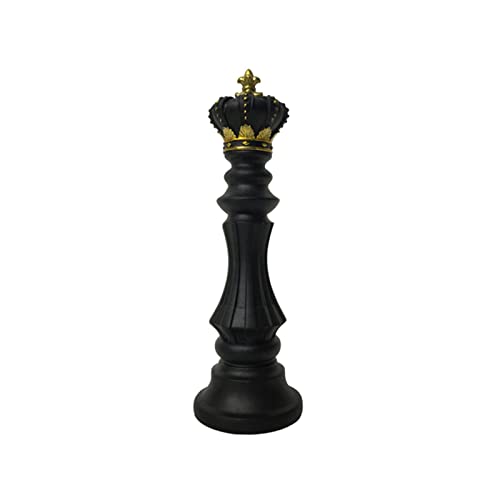 Adorno de pieza de ajedrez, figura de resina de rey de oficina, adorno de pieza de ajedrez, pieza de ajedrez de rey, colección de decoración de biblioteca de escritorio para amantes del ajedrez