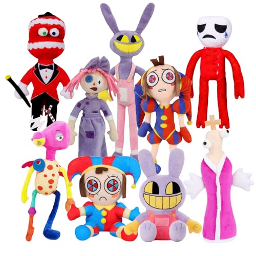 AdTemp (Set de 9 Piezas) New The Amazing Digital Circus Completo con muñecas de Peluche, Jax y Sus Amigos 9 Juegos de cómics con muñecas de Peluche, Regalos navideños para niños