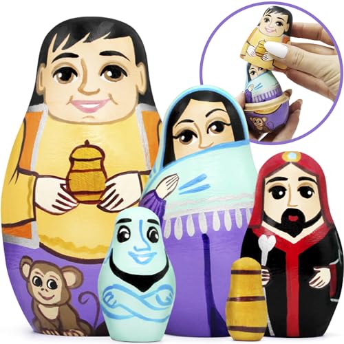AEVVV Aladdin - Juego de 6 muñecas de anidación rusas 1001 decoraciones de noches árabes, muñeca Aladdin de 1001 noches, muñecas apilables, regalos de Aladdin