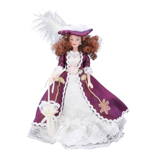 Agatige Gente de Porcelana en Miniatura, muñeca de cerámica de Estilo Victoriano para decoración de casa de muñecas 1/12