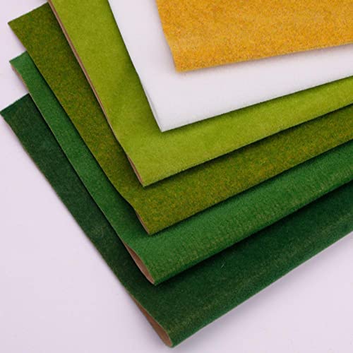AIDNTBEO Tapete de césped verde prado claro, rollos de tapete de paisaje de hierba para escenarios de guerra, mesa de arena, accesorios de modelo de ferrocarril, verde medio, 50 x 50 cm