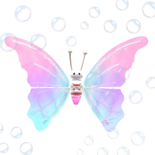 Alas de Burbujas eléctricas Brillantes, alas iluminadas, diseño de Burbujas de Disfraz de Mariposa para niñas, alas de Hadas eléctricas para niñas, alas de Mariposa en Movimiento iluminadas
