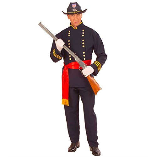 Amakando Disfraz Oficial de Estados del Norte de Yankee para Hombre, Talla L (52), Disfraz de Soldado General para Carnaval, Disfraz de Soldado Estadounidense para Carnaval