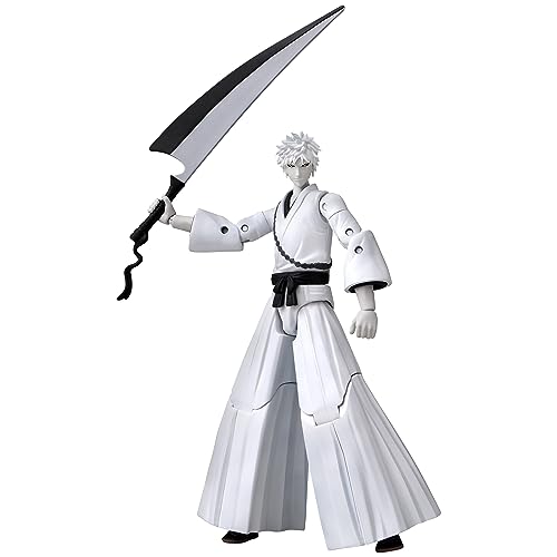 Anime Heroes Bandai Ichigo Kurosaki White Figura de acción | Figura de anime Ichigo blanco articulada de 17 cm con accesorios basados en anime y manga Bleach | Figuras de acción de Bleach como regalos