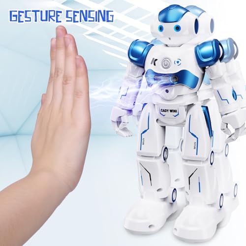 ANTAPRCIS Robot Juguete con Programación y Control de Gestos, Recargable RC Robot Inteligente, Robot de Control Remoto con Funciones de Canto y Baile, Regalo para Niños