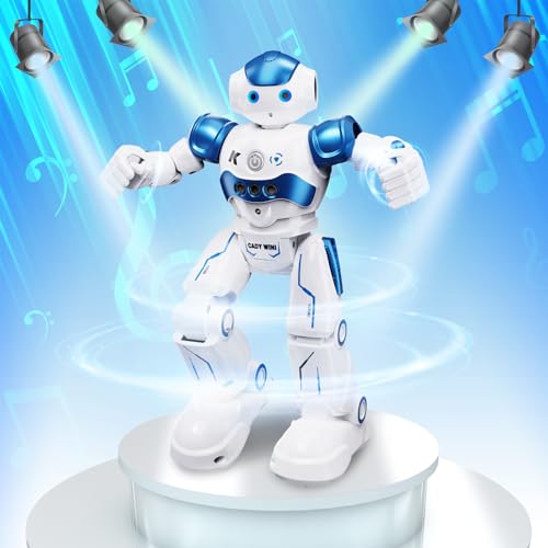 ANTAPRCIS Robot Juguete con Programación y Control de Gestos, Recargable RC Robot Inteligente, Robot de Control Remoto con Funciones de Canto y Baile, Regalo para Niños