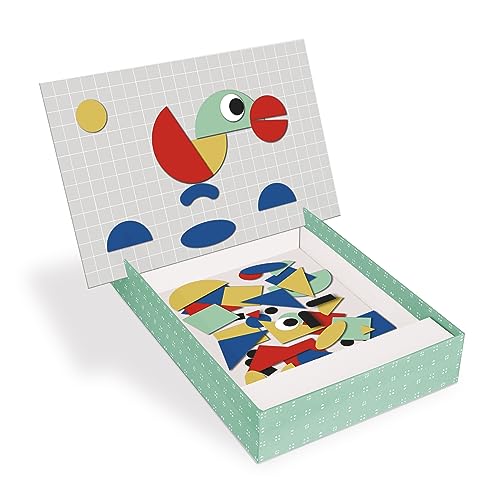 APLI Kids 19441 - Juego magnético de formas geométricas- Tablero con 50 piezas magnéticas - Juego educativo infantil recomendado para niños a partir de 3 años