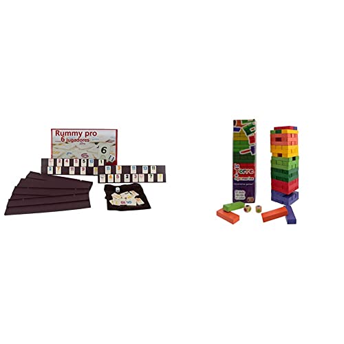 Aquamarine Games - Rummy, 6 Jugadores (DO001) , Color/Modelo Surtido + La Torre de Colores, Miscelanea (Compudid CP006)