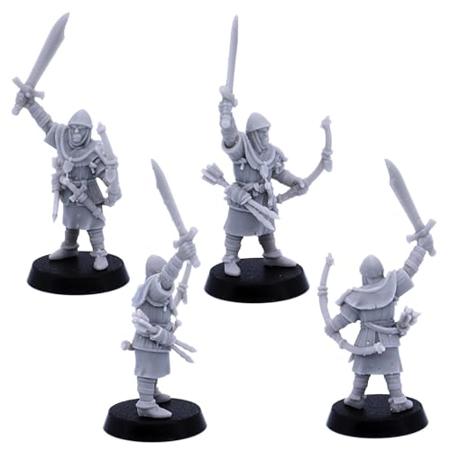 Arqueros medievales Bowmen Army Warrior Unit, Highlands Miniaturas Histórico Juego de rol de mesa Juegos RPG Fantasía Calabozos y Dragones Figuras Monje Figuritas