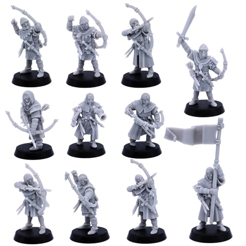Arqueros medievales Bowmen Army Warrior Unit, Highlands Miniaturas Histórico Juego de rol de mesa Juegos RPG Fantasía Calabozos y Dragones Figuras Monje Figuritas