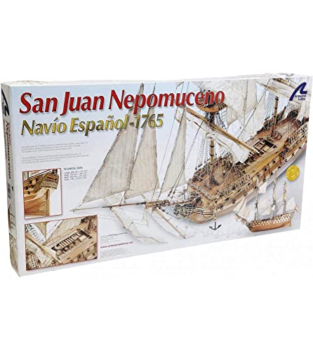 Artesanía Latina - Maqueta de Barco en Madera - Navío en Línea Español, San Juan Nepomuceno - Modelo 22860, Escala 1:90 - Maquetas para Montar - Nivel Experto