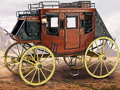 Artesanía Latina - Maqueta en Madera - Diligencia del Oeste Americano, Stagecoach 1848 - Modelo 20340, Escala 1:10 - Maquetas para Montar - Nivel Avanzado