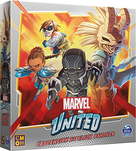 Asmodee Cmon Marvel United - Extensión: la Ascensión de Black Panther - Juegos de Mesa - Juegos de Cartas - Juego cooperativo - Juego para Adultos y niños a Partir de 14 años - Versión Francesa