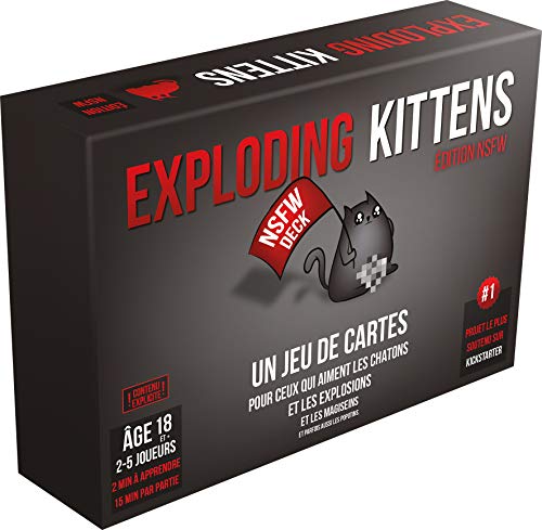 Asmodee Exploding Kittens: NSFW Edition (Edición 2022), Juego de mesa, Juego de Ambiente, A partir de 18 Años, 2 a 5 Jugadores, 15 Min EKIEK02FR