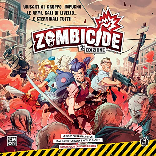 Asmodee, Zombicide, Segunda Edición, Juego de Mesa Colaborativo, 1-6 Jugadores, 14+ Años, Edición en Italiano