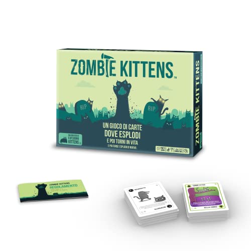 Asmodee - Zombie Kittens - Juego de Cartas, Partido, 2-5 Jugadores, 7+ años, edición en Italiano