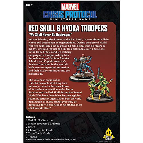 Atomic Mass Games - Marvel Crisis Protocol - Red Skull & Hydra Troops - Juego de Miniaturas en Inglés