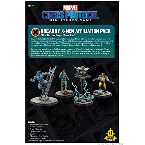 Atomic Mass Games - Marvel Crisis Protocol - Uncanny X-Men Affiliation Pack - Juego de Miniaturas en Inglés