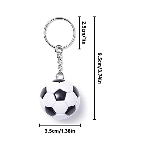 AUTOZOCO Llavero en forma de pelota fútbol, Cuelga llaves, Llavero balón de futbol, Llavero Modelo Esférico, Llavero futbolista, Detalle, Plástico, Diámetro 4 cm