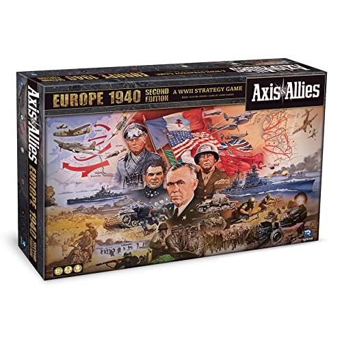 Axis & Allies: 1940 Europa Segunda Edición - Juego de mesa de estrategia de miniaturas de guerra de la Segunda Guerra Mundial, Renegade, a partir de 12 años, 2-5 jugadores, 6 horas