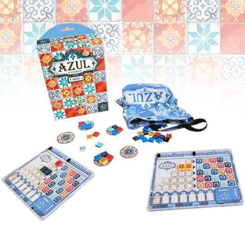 Azul Mini juego de mesa,Juego de mesa de estrategia,Juego de colocación de azulejos de mosaico,Tiempo de juego promedio de 30-45 minutos,Hecho por Next Move Games