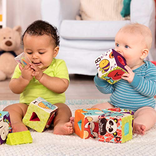 B. Juguetes – Bloques ABC Block Party Baby Blocks – Bloques de construcción de tela suave para niños