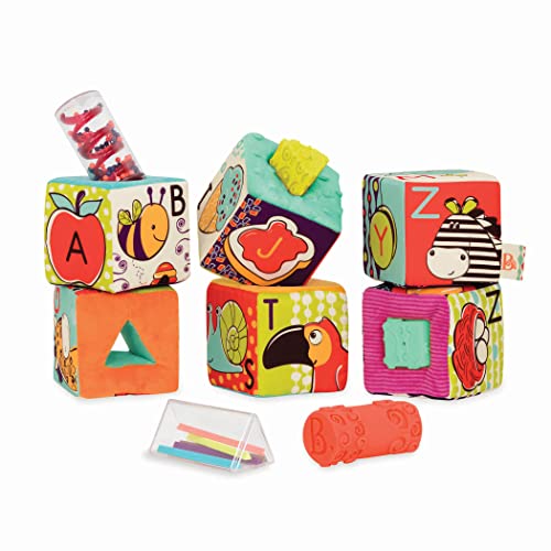 B. Juguetes – Bloques ABC Block Party Baby Blocks – Bloques de construcción de tela suave para niños