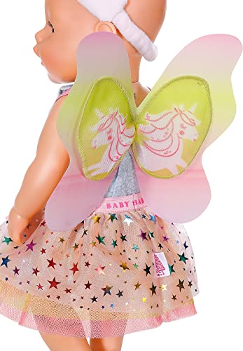 BABY born Fantasy Great Value Set para Muñecas de 43cm - Fácil para manos pequeñas, promueve la empatía y las habilidades sociales - Incluye falda, diadema, alas y varita mágica - Edad: 3+ años
