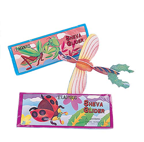 Baker Ross Insectos Bichos Planeadores Volantes Juguetes infantiles Rellenos de bolsa para juegos de recompensa (pack de 6).