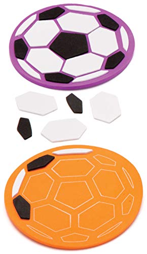 Baker Ross- Kits de posavasos de fútbol para decorar con mosaicos (Pack de 4) - Manualidades infantiles para decorar con mosaicos