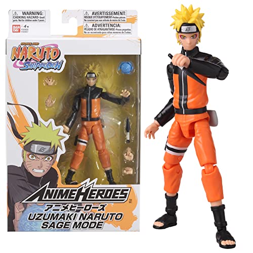 BANDAI - Anime Heroes - Naruto Shippuden - Figura Naruto Uzumaki en Modo Ermitaño Rikudo (Sage of Six Paths Mode) 17 cm - 36908 & Anime Heroes - Naruto Uzamaki