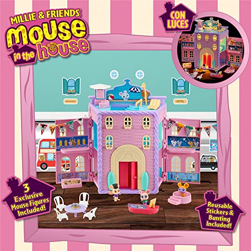 Bandai - Millie and Friends Mouse in The House - Playset Gran Hotel Stilton Hamper Juguetes, Juguetes Coleccionables, Juego Imaginativo, para Niños de 3 a 7 Años CO07396