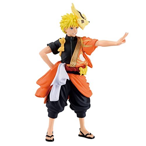 Banpresto, Figura de Acción Naruto Uzumaki Naruto Shippuden (Animation 20Th Anniversary Costume) 16 cm, Multicolor BP88196