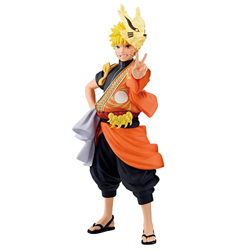 Banpresto, Figura de Acción Naruto Uzumaki Naruto Shippuden (Animation 20Th Anniversary Costume) 16 cm, Multicolor BP88196