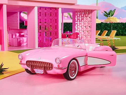 Barbie The Movie - Corvette, Signature Coche vintage de colección de la película Barbie para muñecas, vehículo de juguete de colección, +3 años (Mattel HPK02)